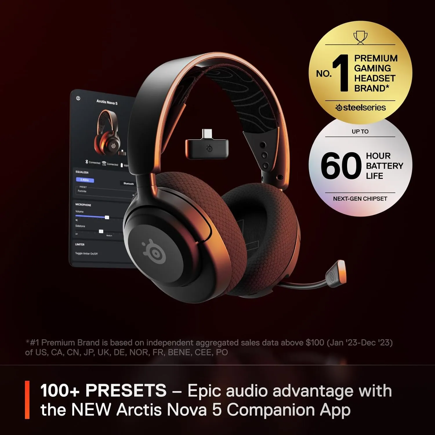 SteelSeries Arctis Nova 5 Wireless Multi-System Gaming Headset - Neodymium Magnetic Drivers [Bluetooth] (Renewed)