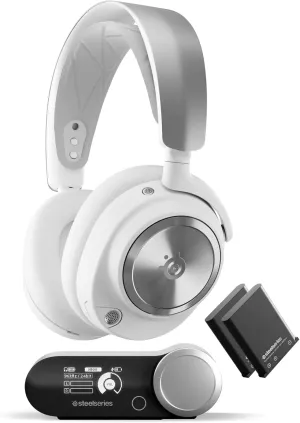 SteelSeries Arctis Nova Pro Wireless Multi-System Gaming Headset - Neodymium Magnetic Drivers - Active Noise Cancellation - Gen 2 Mic - White (Renewed)