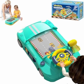 Steerjoy Driving Simulator, Steer Joy Toddler Driving Games Toy, Simulated Driving Racing Car Game, Interactive Musical Steering Wheel Toys with 200 Levels, For Boy Girls Birthday Xmas Gifts (Green)