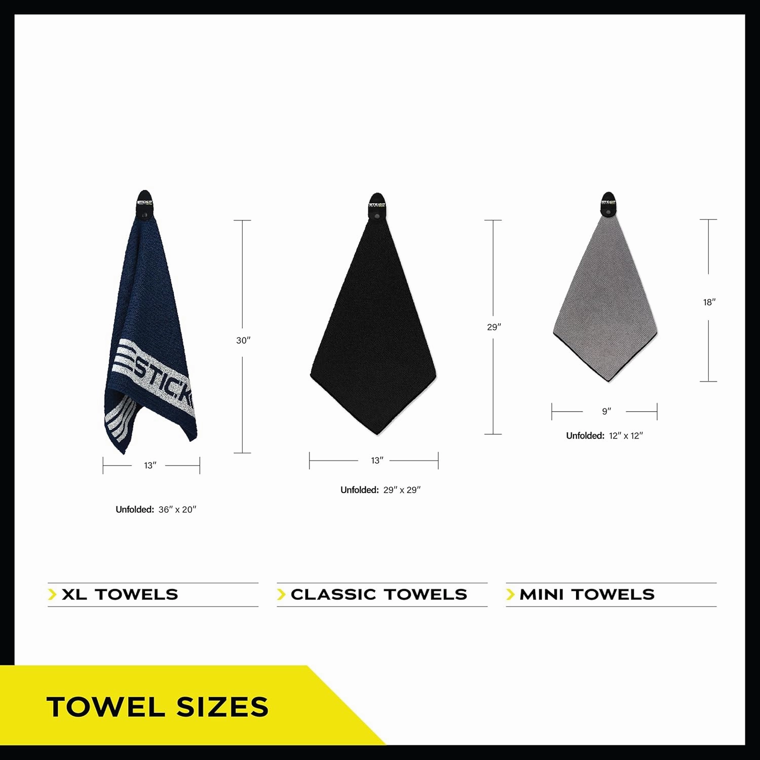 STICKIT Mini Magnetic Towel, Royal Blue, Premium Microfiber Waffle Weave, Ultra-Absorbant, Quick-Drying, Industrial Strength Magnet for Golf Bags, Carts & Clubs - Compact, Greenside Towel for Golfers