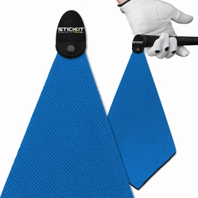 STICKIT Mini Magnetic Towel, Royal Blue, Premium Microfiber Waffle Weave, Ultra-Absorbant, Quick-Drying, Industrial Strength Magnet for Golf Bags, Carts & Clubs - Compact, Greenside Towel for Golfers