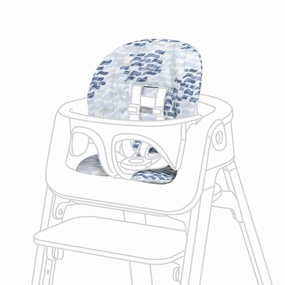 Stokke Steps Baby Set Cushion, Waves Blue - Comfortable Accessory Steps Baby Set - Soft, Easy-to-Clean, Water-Repellent Material - Machine Washable Cotton