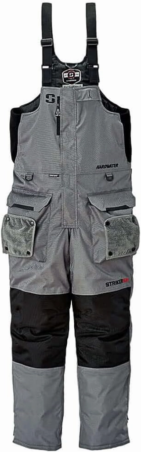 Striker mens Hardwater Durable Windproof Water-resistant Outdoor Ice Fishing Bib With Sure Flote Flotation Technology