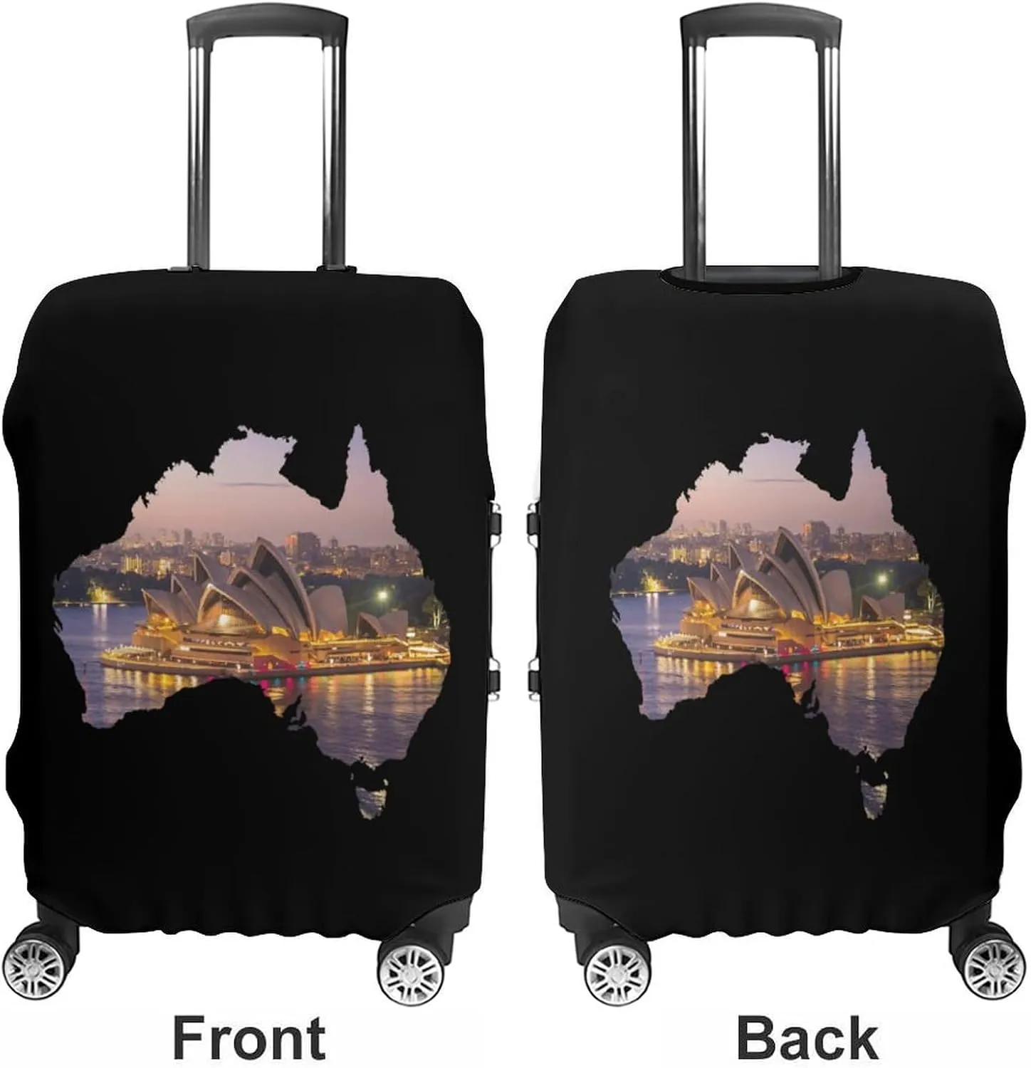 Sydney Opera House Australia Map Unisex Luggage Cover Washable Travel Suitcase Case Anti-Scratch Baggage Protector