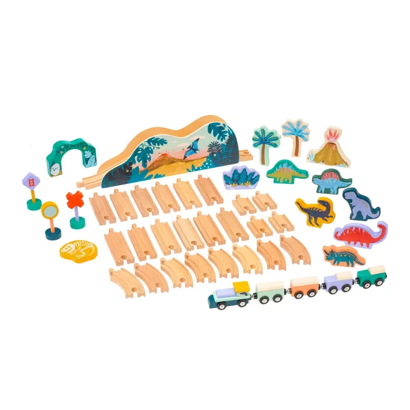 T-Rex Express Wooden Train Set