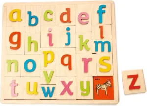 Tender Leaf Toys Wooden Alphabet Pictures - Colorful Animals Display, Engaging Preschoolers, Language Building Tool, 18m 