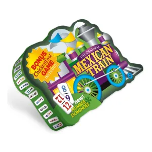 The Original Mexican Train Deluxe Double 12 Number Domino Set with Bonus Chickenfoot Game
