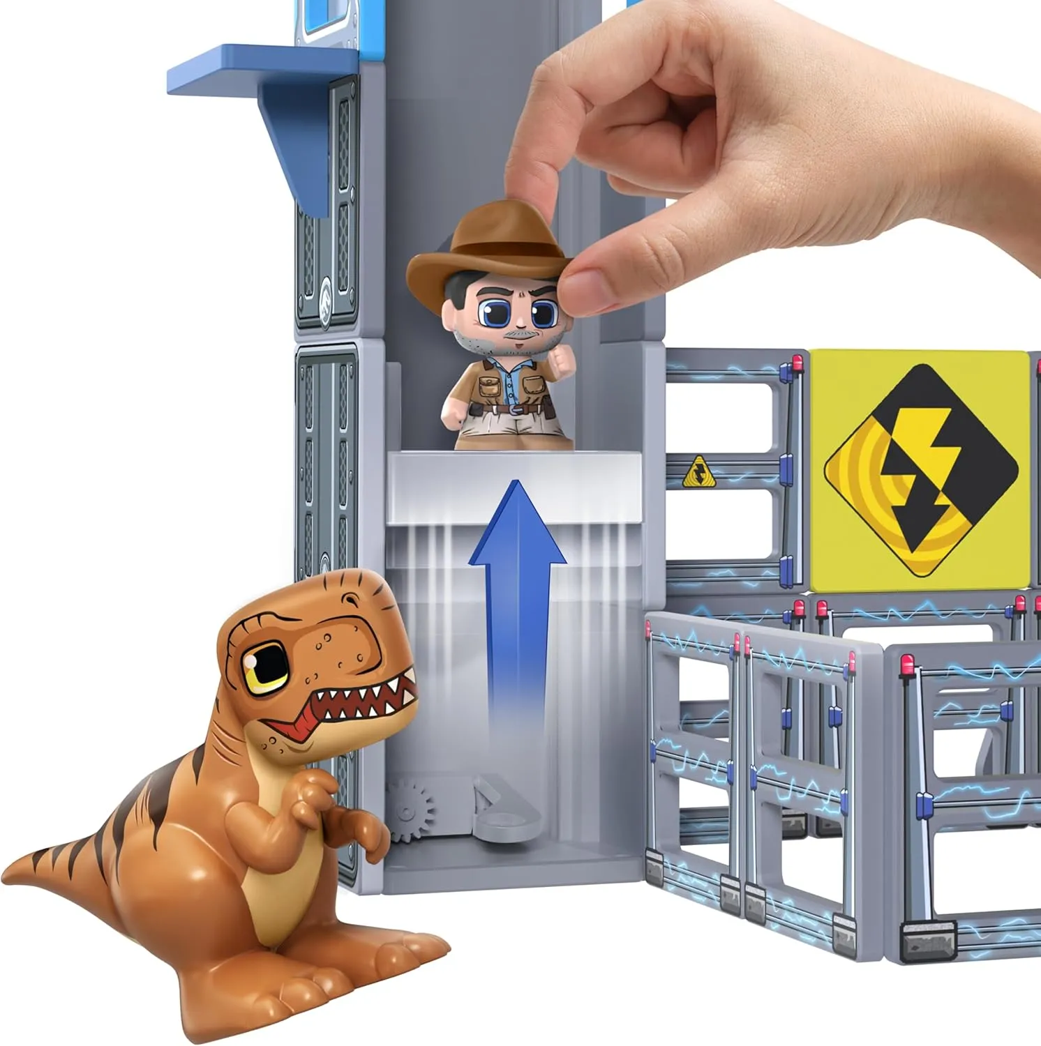 Tile Town Jurassic World Gate Escape Magnetic Tiles Building Set and Figures, Kids 3-5 , New Action Tiles for Action Play, Realistic Builds, STEM Creative Toy