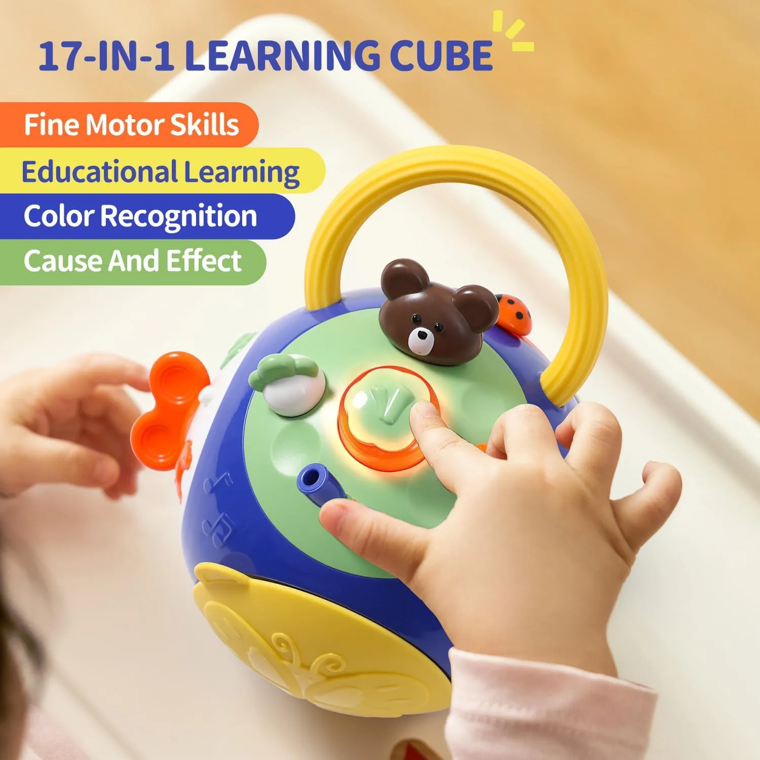 Toddler Toys for 1 Year Old Boy Activity Cube Learning Educational Musical Busy Cube Baby Toy 3 6 9 12 Months Autism Sensory Toys Girl Boy 1st Birthday