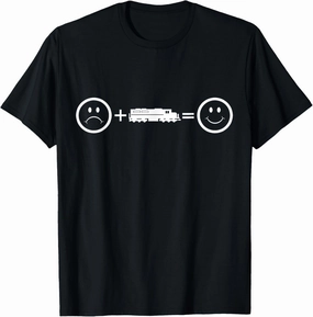 Toy Trains Equals Happy HO Scale Model Trains Conductor T-Shirt