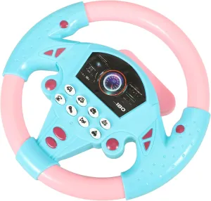 TOYANDONA Toddler Steering Wheel Toy for Kids Simulated Driving Controller Electric Early Learning Educational Musical Toy Pretend Driving Seat for Children Boys and Girls 4 5 6 Years Old