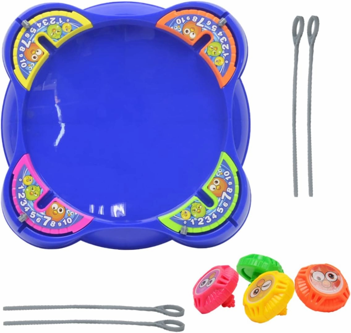 Toyvian 1 Set of Fighting Gyro Toys Gyro and Plate Game Set for Boys and Girls 4 Pull-String Gyros 4 Battle Disks Educational Boys and Girls Toy Toy Set