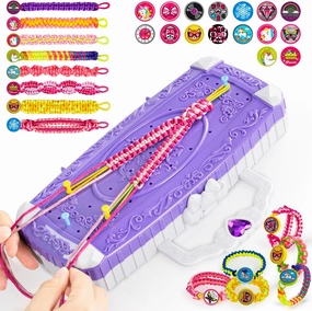 TQRAZ Bracelet Making Kit,Friendship Bracelet Kit DIY Arts and Crafts Toys,Bracelet Making Kit for Girls 8-12,Birthday Gifts Ideas for Girls 8 9 10 11 12  Years Old(Purple)