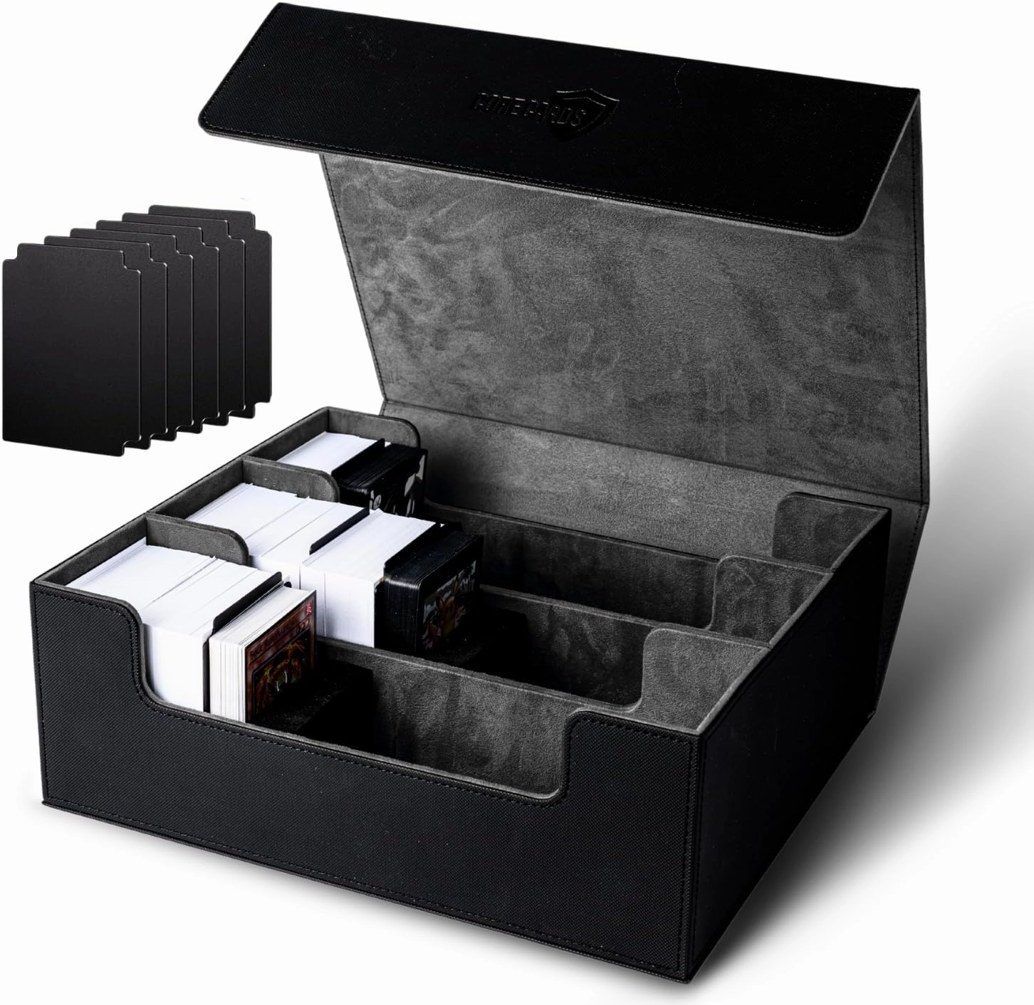 Trading Card Deck Box Storage Case - Holds 1800  Cards, Magnetic Closure, Dividers for MTG, Yugioh, and Sports Card Collection