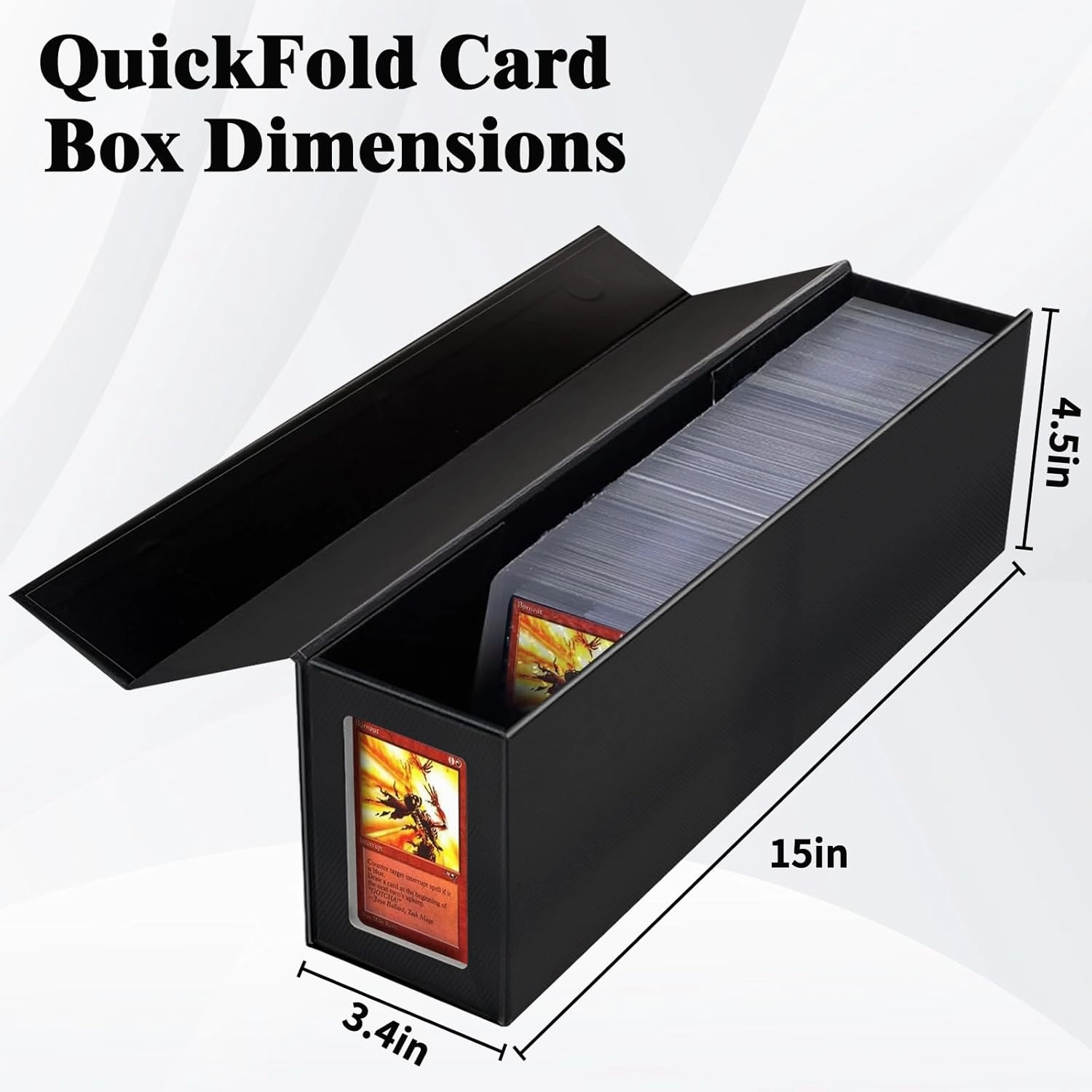 Trading Card Storage Box, Magnetic, Toploaders, Black, Bulk Boxes for Tcg, Sports, Game, Basketball, Fits 850 Sports and 1200 Standard Cards-4 Pack
