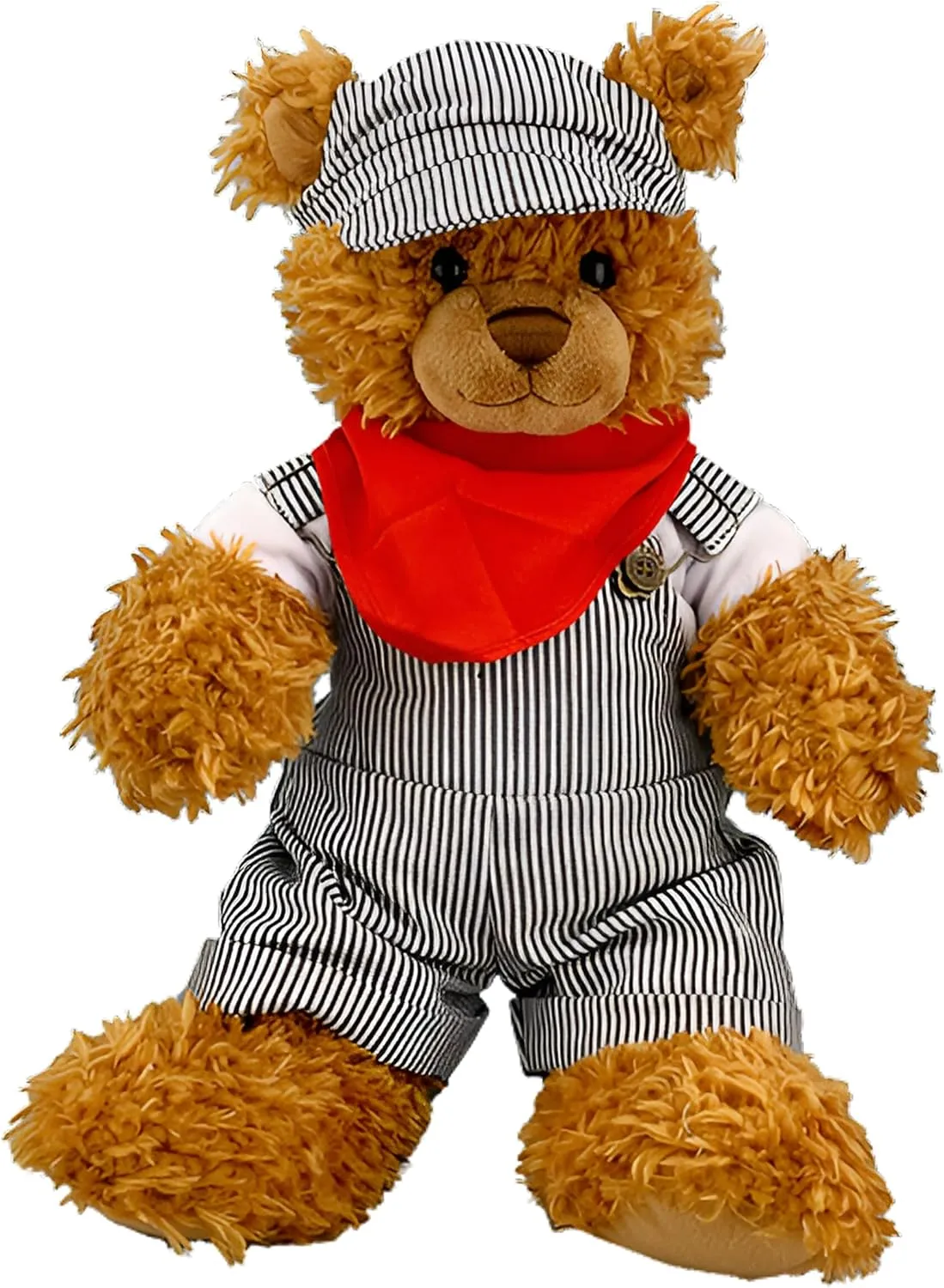 Train Conductor Outfit for 6-10 inch Stuffed Animals, Plush Toy Costume with Hat and Stripes, Kids Dress Up Accessory, Adjustable Fit for Plush Toys, Playtime and Collectible Plushies