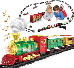 Train Express Set with Lights & Sounds - Electric Kids Train with Large Tracks - Birthday Gift for Kids Ages 4-8 - Fun Toy Boys and Girls