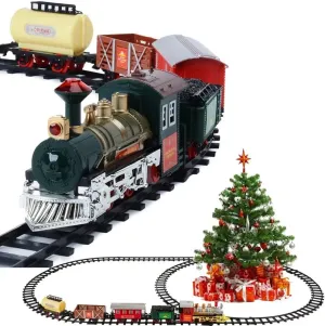 Train Set for Christmas Tree, Children Train Toys Railway Track with Sound and Lights
