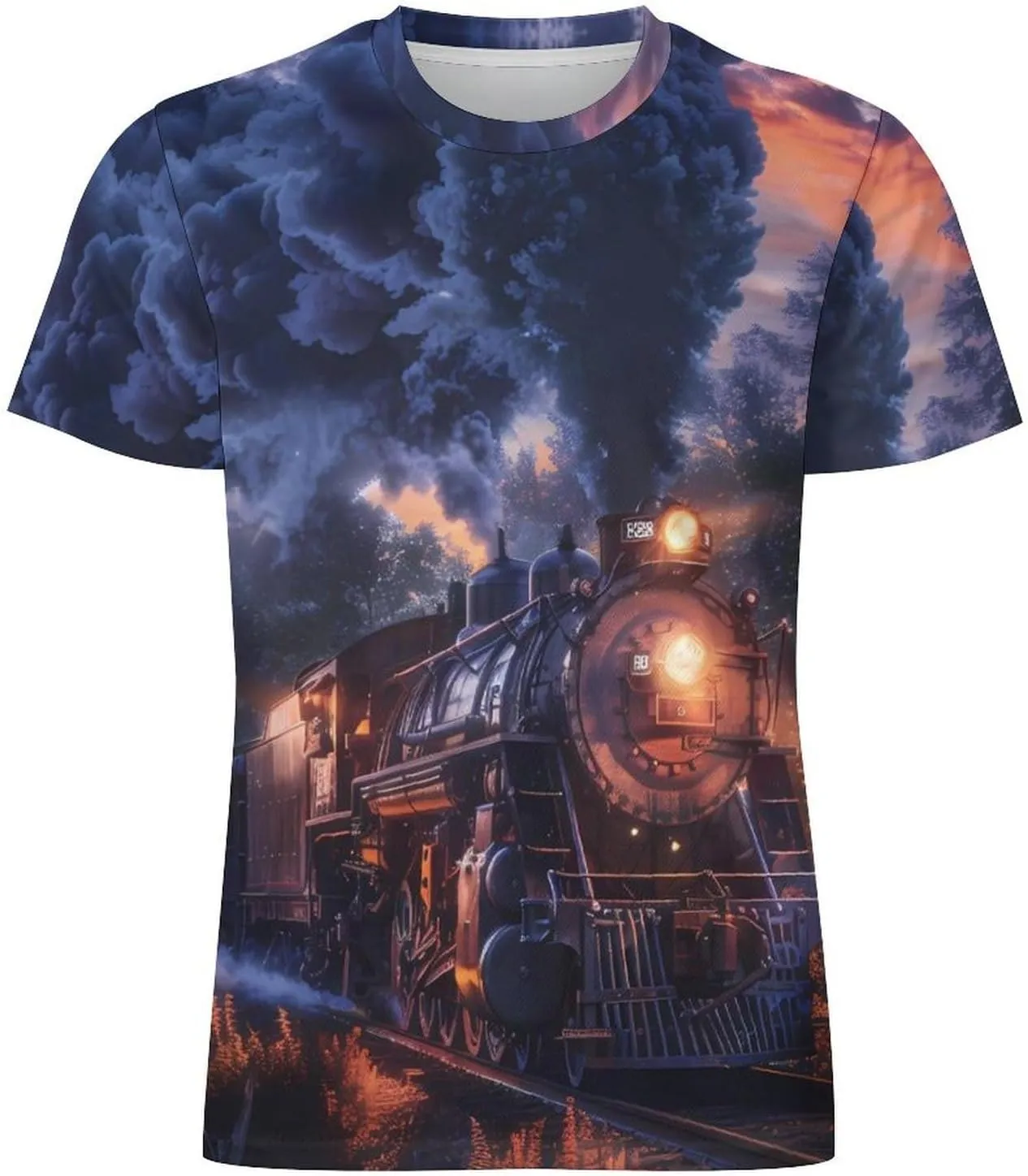 Train The Express American Railroad Men's T-Shirts Short Sleeve Tee Classic Hawaiian Shirt Athletic Workout Tops