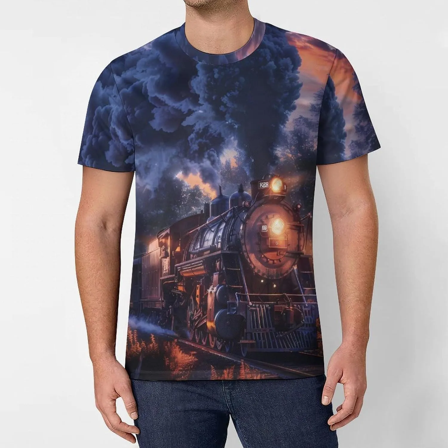 Train The Express American Railroad Men's T-Shirts Short Sleeve Tee Classic Hawaiian Shirt Athletic Workout Tops
