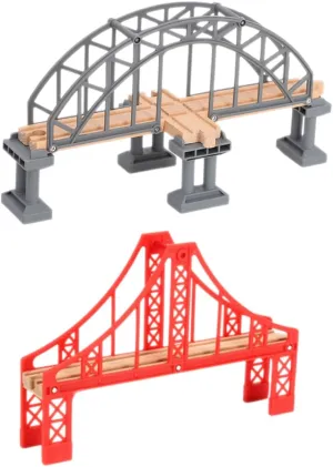 Train Track Bridge Toy Plastic Bridge Set for Building Railway Track Models