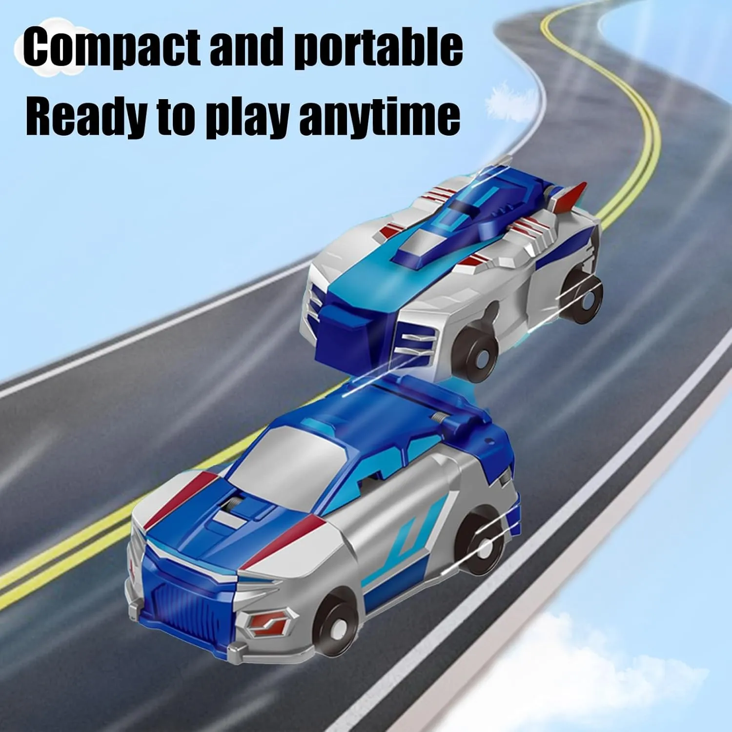 Transforming Dinosaur Toys，Transformation Car Toy with Collision Transforming Car for Girls Age 4-6 |Party Gift for Birthday, Christmas (Blue Dragon)