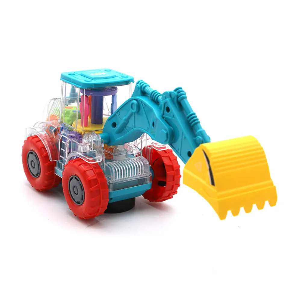 Transparent Gear Racing Car With Light And Music For Kids - Multi Color