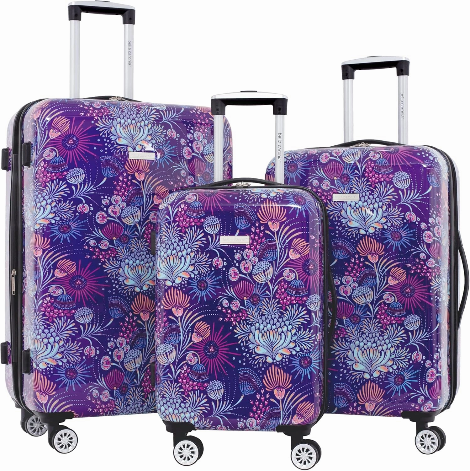 Travelers Club Bella Caronia Deluxe 20", 7 Luggage & Travel Accessories, Jardin, 3 Piece Set