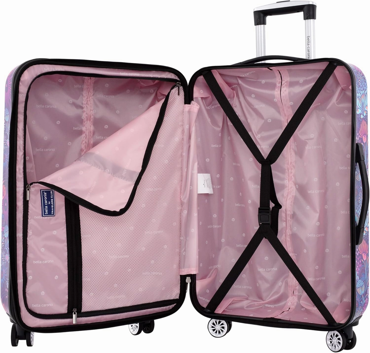 Travelers Club Bella Caronia Deluxe 20", 7 Luggage & Travel Accessories, Jardin, 3 Piece Set