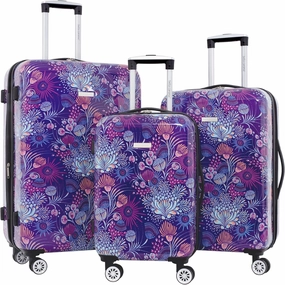 Travelers Club Bella Caronia Deluxe 20", 7 Luggage & Travel Accessories, Jardin, 3 Piece Set