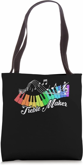 Treble Maker | Piano Keys Music Notes | Musician Pianist Tote Bag