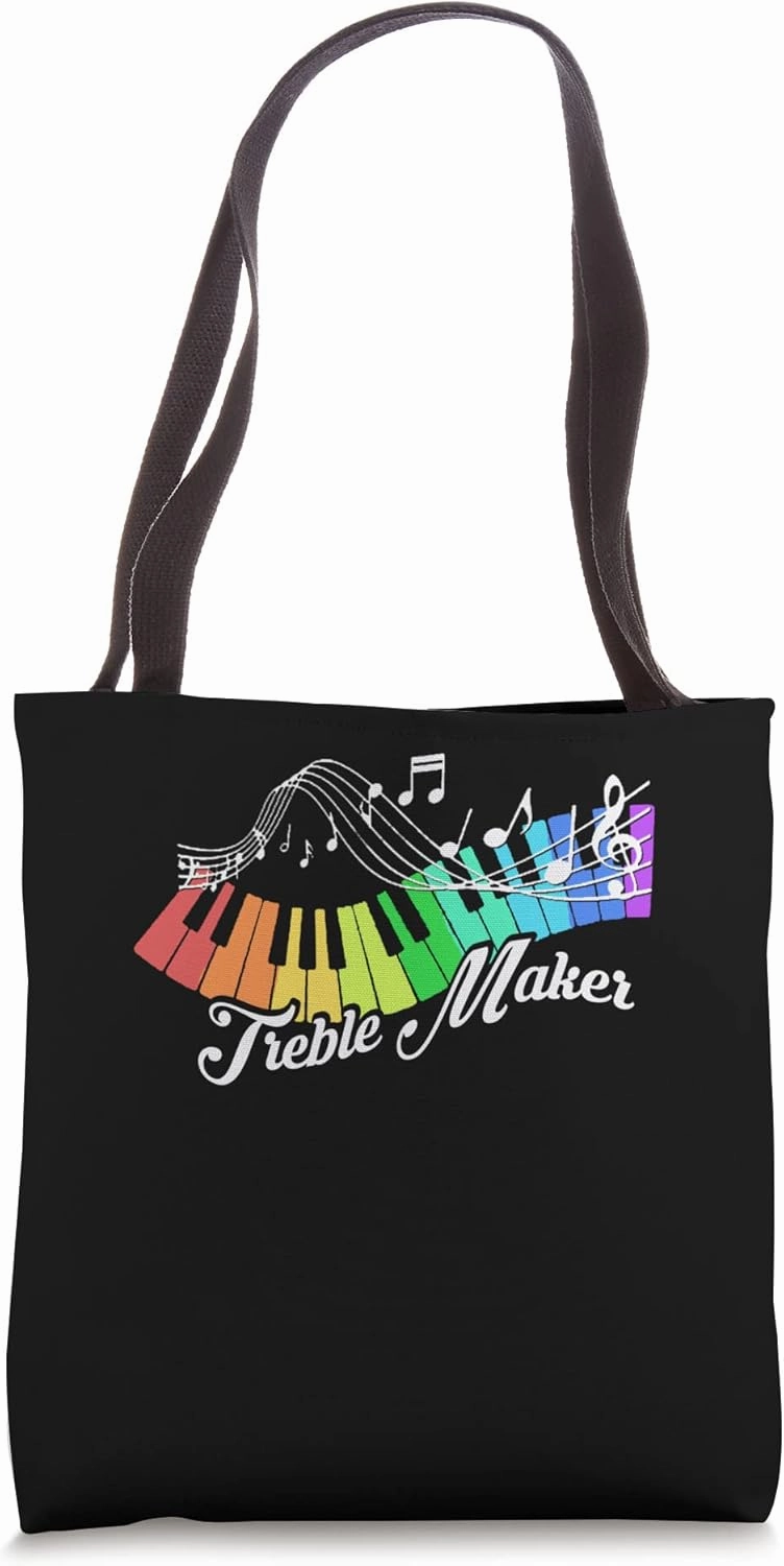 Treble Maker | Piano Keys Music Notes | Musician Pianist Tote Bag