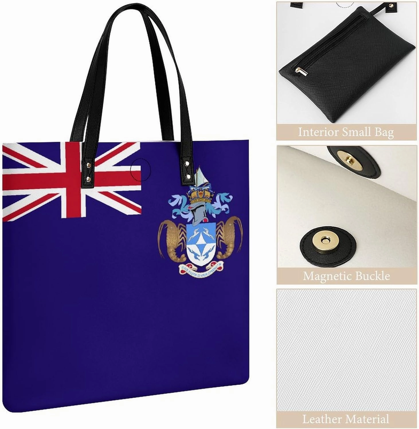 Trendy Cook Lslands Flag Women's Shoulder Bag Stylish Tote Handbag for Work and Travel Use