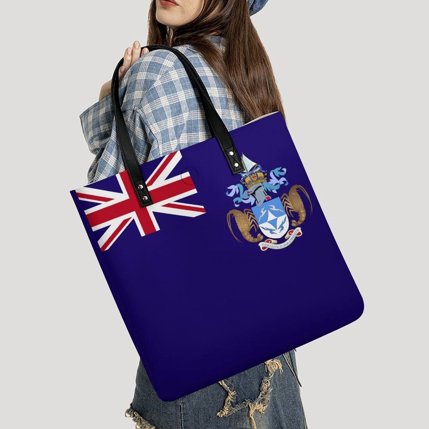 Trendy Cook Lslands Flag Women's Shoulder Bag Stylish Tote Handbag for Work and Travel Use