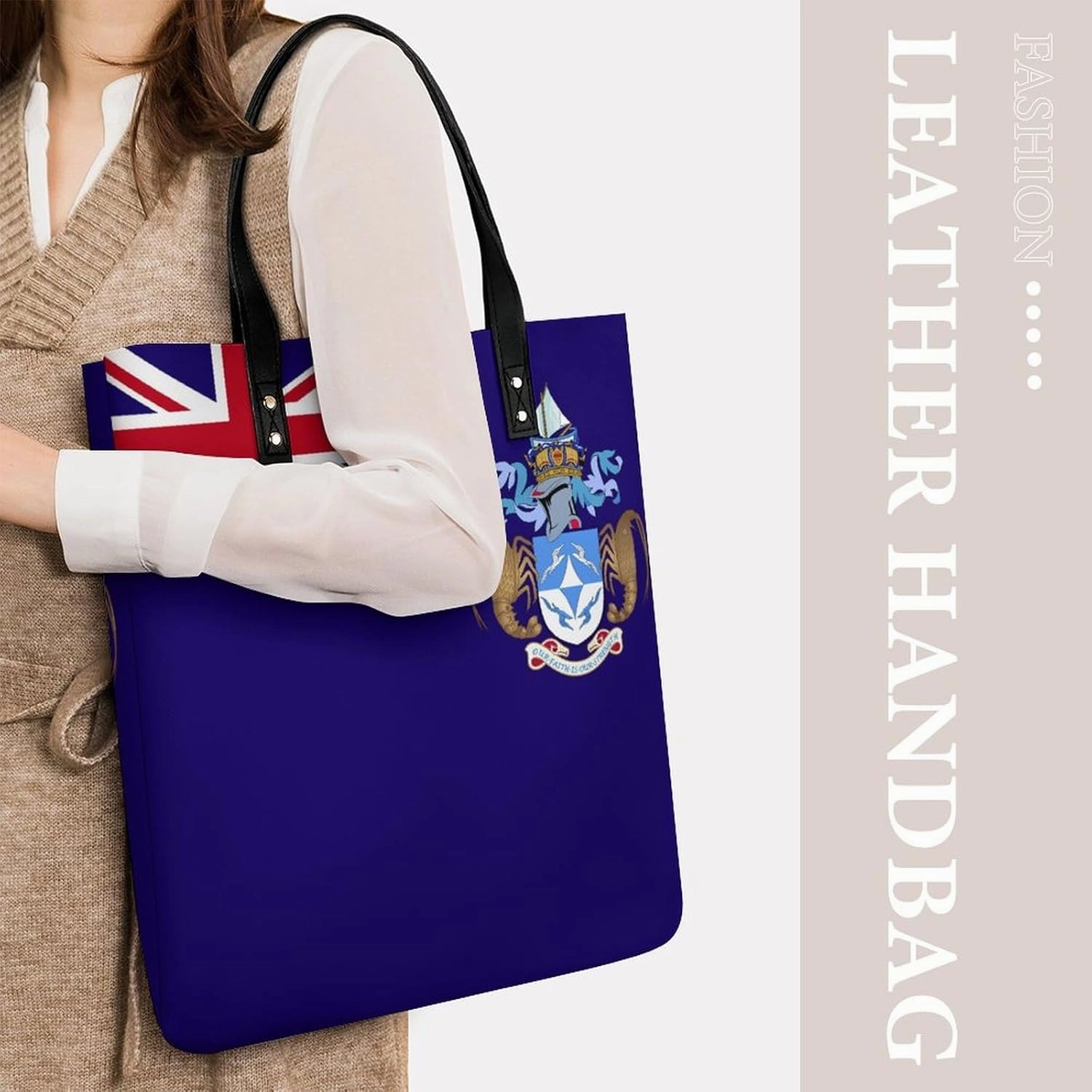 Trendy Cook Lslands Flag Women's Shoulder Bag Stylish Tote Handbag for Work and Travel Use