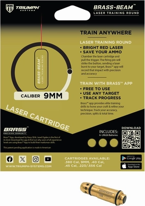 Triumph Systems Brass Beam Dry Fire Training Laser, 9mm