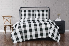 TRULY SOFT Everyday Buffalo Plaid Black Full/Queen Comforter Set
