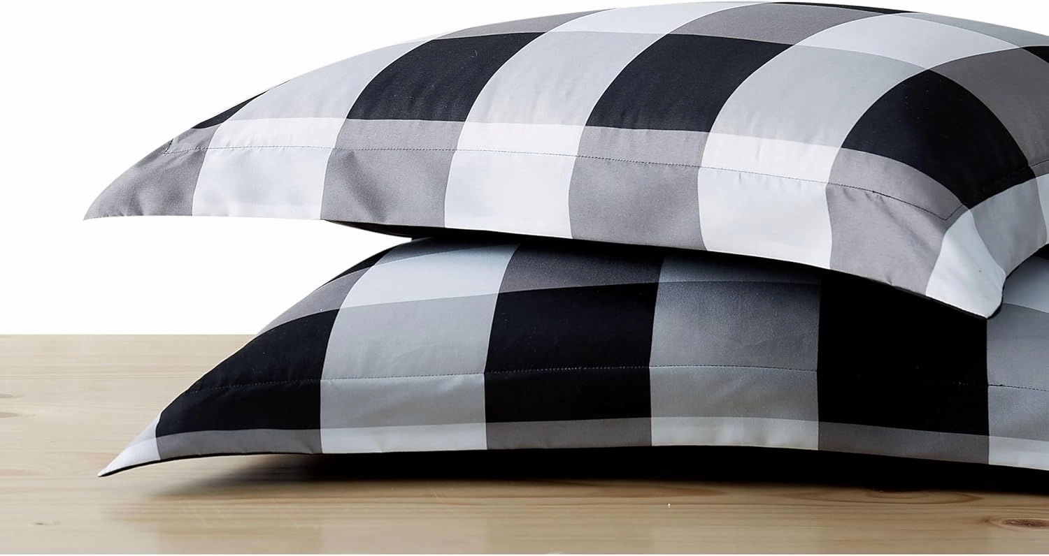 TRULY SOFT Everyday Buffalo Plaid Black Full/Queen Comforter Set