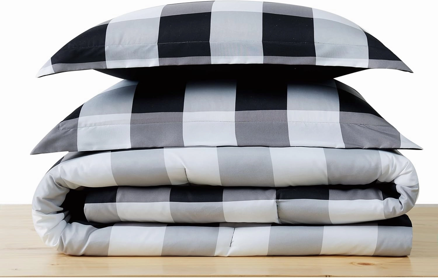 TRULY SOFT Everyday Buffalo Plaid Black Full/Queen Comforter Set