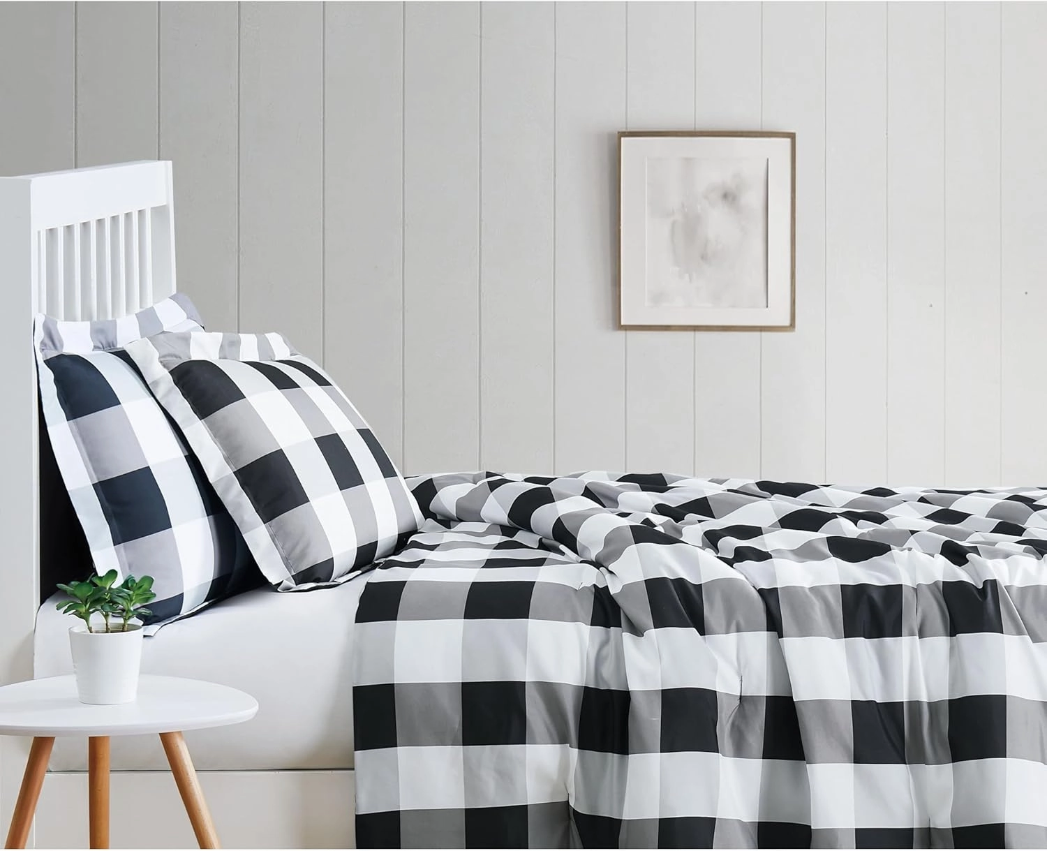 TRULY SOFT Everyday Buffalo Plaid Black Full/Queen Comforter Set