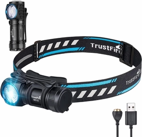 TrustFire Headlamp, MC12 1000 Lumen Headlamp Rechargeable IPX8 Waterproof Head Lamp with 5 Modes Multi-Function LED Headlight for Hiking Outdoor Camping Gear