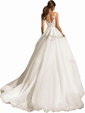 Tulle Wedding Dresses for Bride Lace Applique Bridal Dress Spaghetti Straps V Neck Wedding Gowns 2025