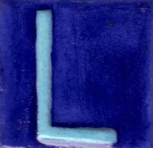 Turquoise L Alphabet Blue Base Tile (2x2)