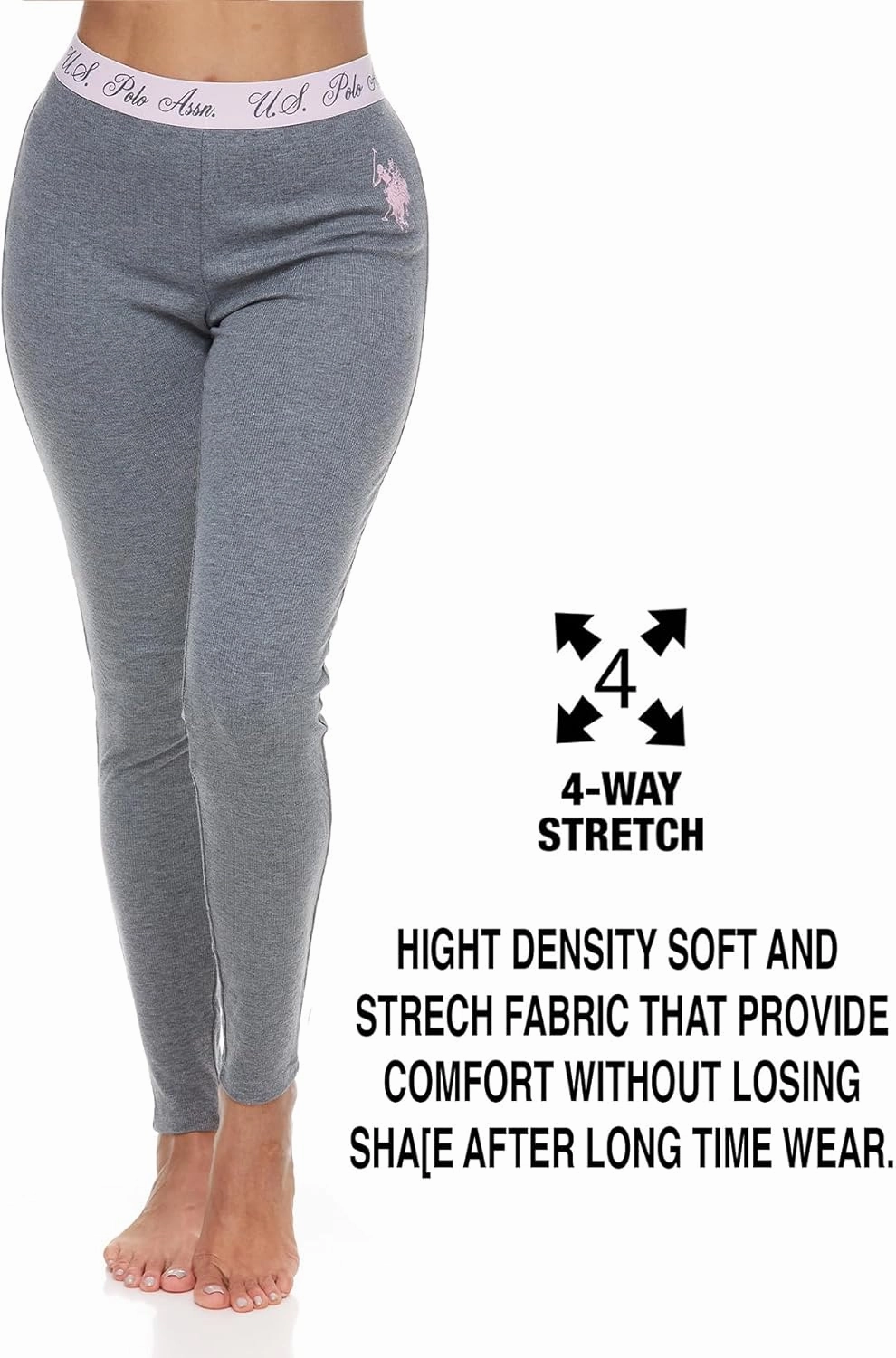 U.S. Polo Assn. Thermal Pajamas for Women Set, Womens Thermals Top and Bottom Set, Long Johns Base Layer