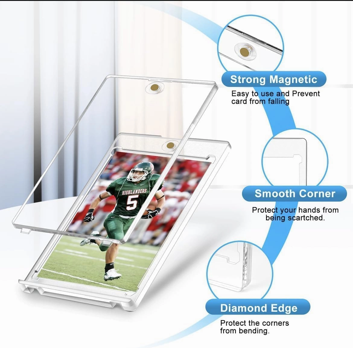 Ultimate 35pt One-Touch Magnetic Card Holder with UV Protection – Hard Plastic Sports/Game Card Protector Case for Collectibles, Trading Cards & Gaming Cards (20,30,40-Pack, White) (20)