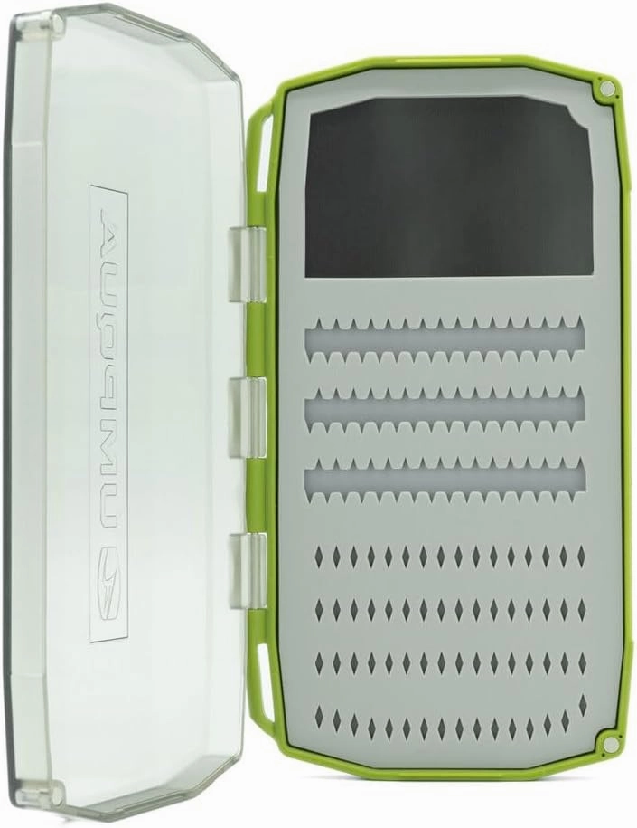 UMPQUA UPG Silicone Daytripper Lime Fly Box - Thin Lightweight Strong Impact-Resistant Fly Storage Case - Fly Fishing Tackle Organizer, Large