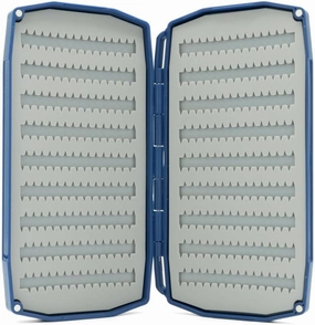UMPQUA UPG Silicone Dual Essential Blue Fly Box - Lightweight Durable Versatile High-Capacity Secure Hold Quick-Loading Fly Storage Case - Fly Fishing Tackle Organizer - Large