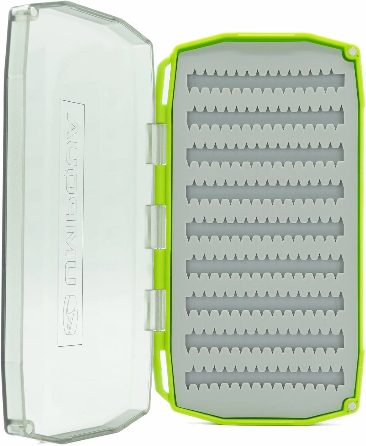 UMPQUA UPG Silicone Essential Fly Box - Lightweight Durable Versatile High-Capacity Secure Hold Quick-Loading Fly Storage Case - Fly Fishing Tackle Organizer, Large - Hot Green