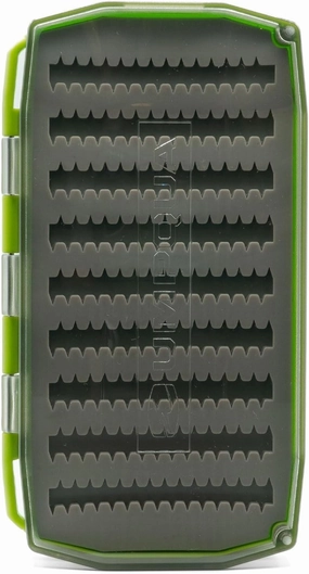 UMPQUA UPG Silicone Essential Fly Box - Lightweight Durable Versatile High-Capacity Secure Hold Quick-Loading Fly Storage Case - Fly Fishing Tackle Organizer, Large - Hot Green
