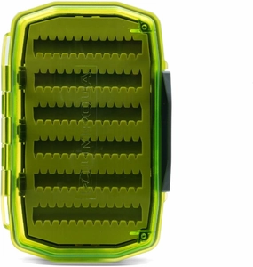 UMPQUA UPG Silicone WP Essential Medium Fly Box - Lightweight Versatile Medium-Sized Waterproof Dustproof Quick-Loading Fly Storage Case - Fly Fishing Tackle Organizer - Hot Green